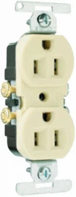 Trademaster Duplex Outlet, White, 15-amp, Co/alr Model 3232wcacc20
