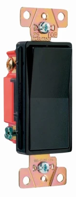 Pass and Seymour Decorator 3-Way Wall Switch, 20 Amp, Black Finish