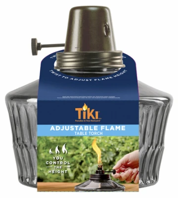 Penta Glass Votive Torch with Adjustable Flame, Gray Finish, 6.25 Inches Tall