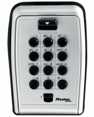 Lock Box, Push-Button, Portable, 3-7/8-In.