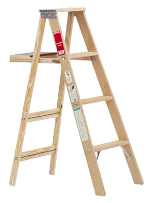 Wood Step Ladder, Type Iii, 4-foot Southern Yellow Pine With Silk Finish