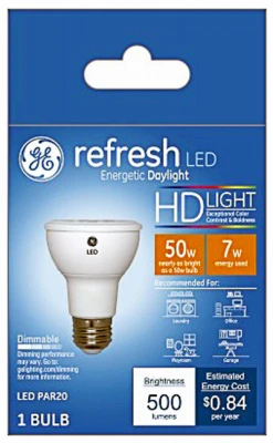 LED Light Bulb PR20 Base, Diffused Daylight, 600 Lumens, 7 Watt Energy Efficient