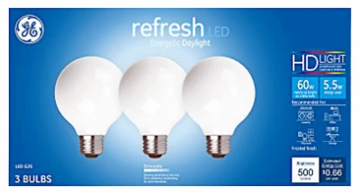 LED Globe Light Bulbs, DayGlobe Light, 500 Lumens, 5.5 Watt, 3-Pk.