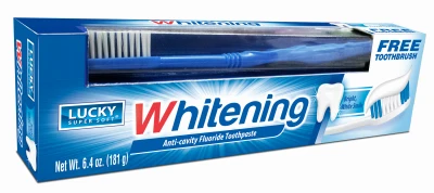 Whitening Anti-Cavity Fluoride Toothpaste 6.4 Ounce with Bonus Toothbrush