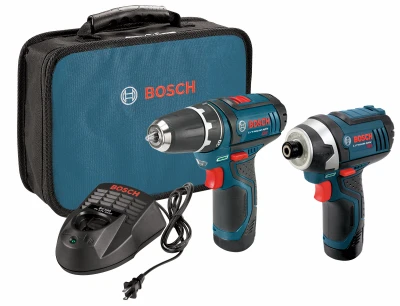 12-Volt Cordless Combo Kit, Drill/Driver + Impact Driver, 2 Lithium-Ion Batteries