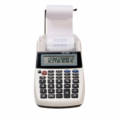 Lcd Portable Printing Calculator, 12 Digit, Battery & Ac Powered