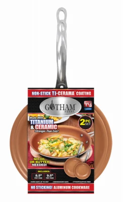 Gotham Steel Non-stick Fry Pan Set, 8.5" & 9.5", 2-piece, Oven Safe