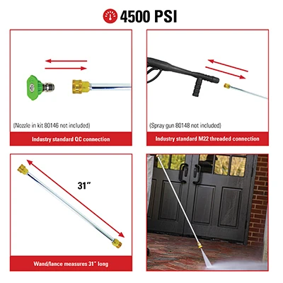 Universal Pressure Washer Wand, 31 Inch, Rated Up to 4500 Pounds Per Square Inch