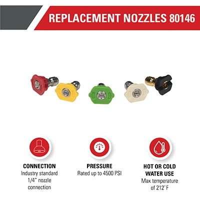 Universal Pressure Washer Replacement Nozzles Compatible Up to 4500 Pounds Per Square Inch