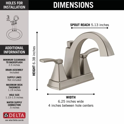 Flynn Two-Handle Lavatory Faucet in Brushed Nickel Finish