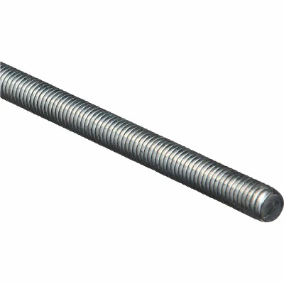 Threaded Rod, Zinc, 16 TPI, 3/8 x 12 In.