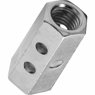 Threaded Rod Coupler, Zinc, 3/8 In. -16