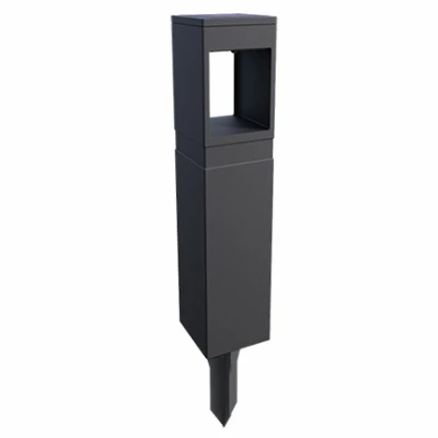 Solar LED Bollard Light, Black Plastic