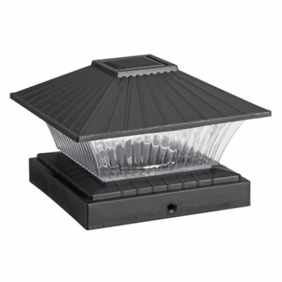 Solar Multi Color Post Cap Light with 4 Lumens, Cast Aluminum Body and Glass Lens