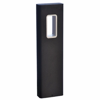 Black Aluminum LED Bollard Light, 65 Lumens, 2 Watt Energy Efficient Outdoor Lighting