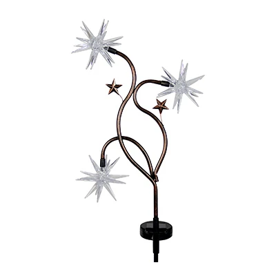 Led Solar Garden Stake Light, Patriotic Starburst, 33-inch With 3 Bright Leds