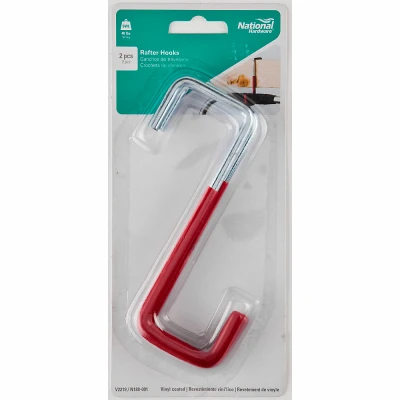 Rafter Hook, Red Vinyl-Coated Steel