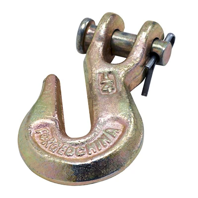 Clevis Grab Hook, Yellow Forged Steel, 1/4 In.