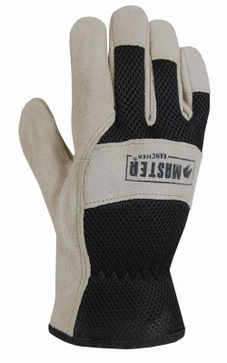 Men's Large Suede Leather Palm Work Gloves With Mesh Back