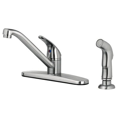 Kitchen Faucet With Side Spray, Single Lever, PVD Brushed Nickel