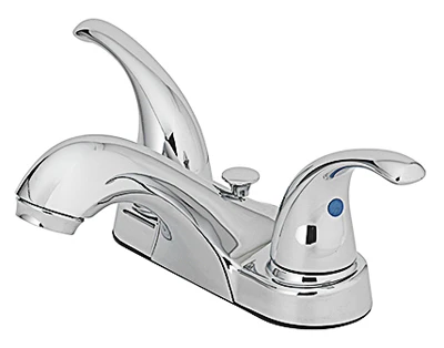 Lavatory Faucet With Pop-Up, Centerset, 2 Lever Handles, Chrome