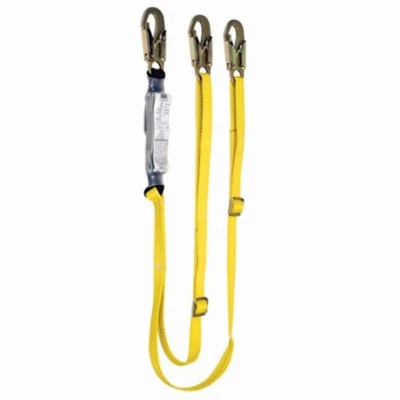 Adjustable Twin Leg Shock Absorbing Safety Lanyard for Fall Protection