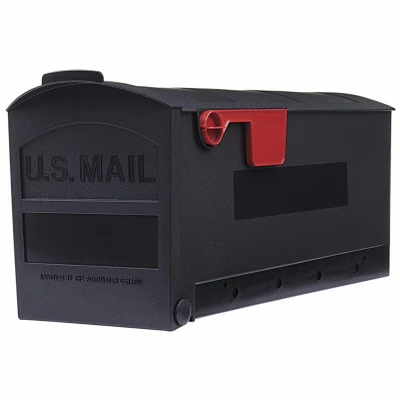 Patriot Medium Post-Mount Mailbox, Black Plastic