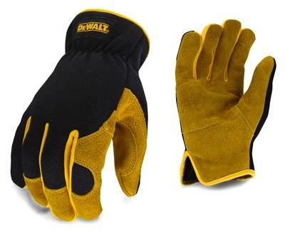 Performance Hybrid Work Gloves, Leather, Men's L