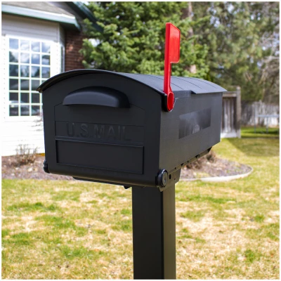 Patriot Black Plastic Large Post Mount Mailbox - Model Gmb515bam