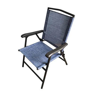 Marbella Steel Folding Chair, Sling Fabric, Blue