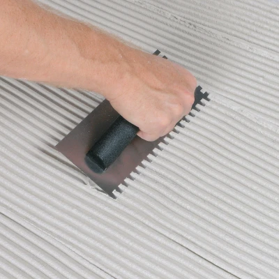9 In. W X 4 In. L Steel Square Notched Trowel For Tile And Stone
