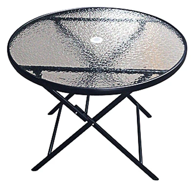 Marbella Folding Steel Table, 35 Inch Round - Outdoor Patio Furniture