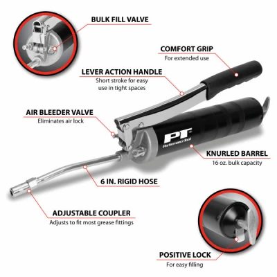 Pro Lever Action Grease Gun Heavy Duty with Durable Steel Construction