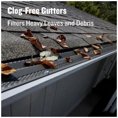 K-Style Gutter Guard, Grey Steel, 3-Ft.