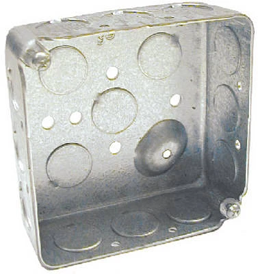 Steel Drawn Corners Square Box, 4 x 1-1/2 In.