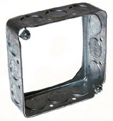 Electrical Box, Steel Extension Ring, 1-1/2 x 4 In. Square.