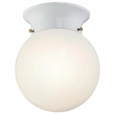 LED Light, Flush Mount, White/White Lens, 620 Lumens, 8-Watt, 5-13/16 In.