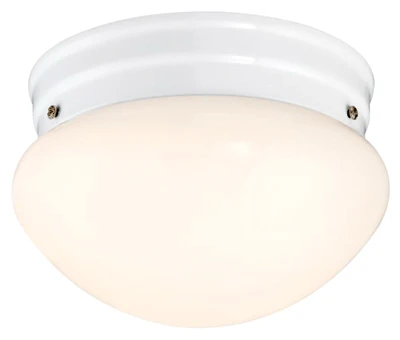 LED Light, Flush Mount, White/White Lens, 750 Lumens, 10-Watt, 7-1/4-In.