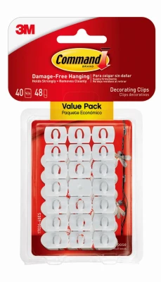 Decorating Clips Value Pack, White, 40 Clips With 48 Strips