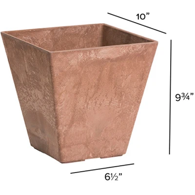 ArtStone Ella Water-Minder Planter, Plastic, 10 In. Sq.