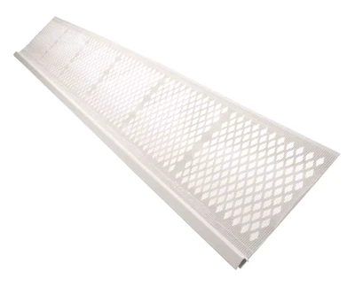 Snap-In Gutter Filter, White Vinyl, 3-Ft.