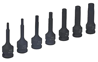 7 Piece Torx Impact Socket Bit Set with 3/8 Inch Drive