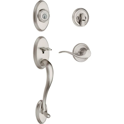 Shelburne Entry Door Handleset, Smartkey, Satin Nickel