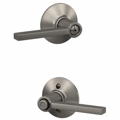 Latitude Bed and Bath Lever Handleset in Satin Nickel Finish