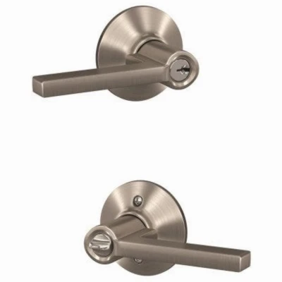 Latitude Satin Nickel Keyed Entry Lever Handleset with Deadbolt Lock