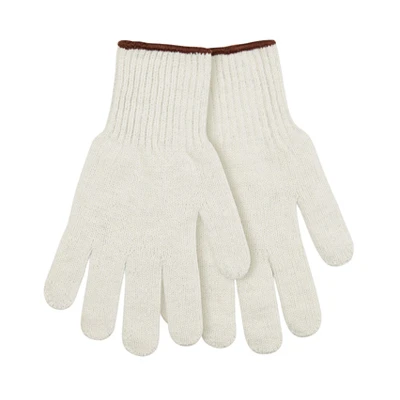 Heavyweight Work Gloves for Men Size Small, Polyester and Cotton, White Color