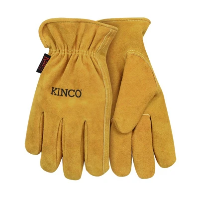 Golden Full Suede Cowhide Gloves, Children's S