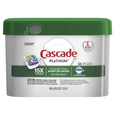 Platinum ActionPacs Dishwasher Detergent Pods, Fresh Scent, 34-Ct. Tub