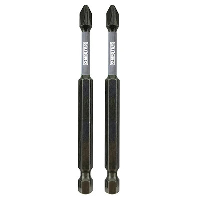 Impact Power Bit, Phillips #2, 3.5 In., 2-Pk.