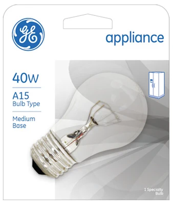Appliance Light Bulb, Clear, 435 Lumens, 40 Watt